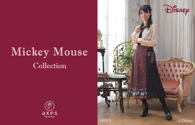 ミッキーマウス/スカート　￥6,900＋tax　ワイン、Dグリーン