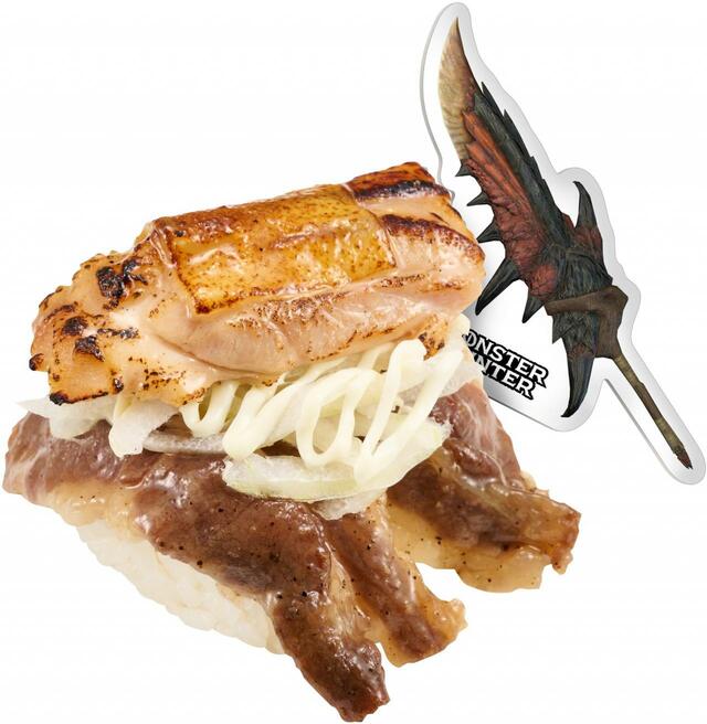 「モンハン 討伐報酬の炙り肉盛り」＜260円（税込）＞【「モンスターハンター×スシロー」コラボ』