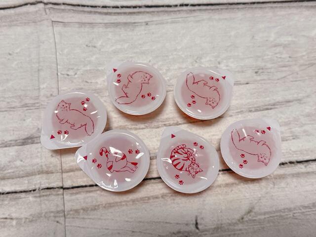 【カルディ　ネコバッグ／オリジナル ポーションゼリー ピンクグレープフルーツ（6個入）】ネコのイラスト入りの蓋がキュート！