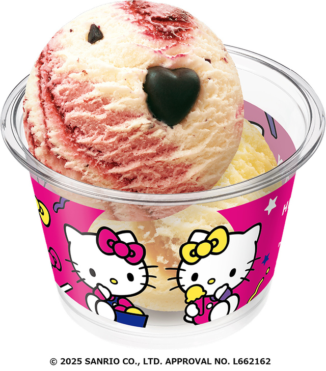【サーティワン「HELLO KITTY Loves ICE CREAM」】ハローキティ ダブルカップ/カップデザインA