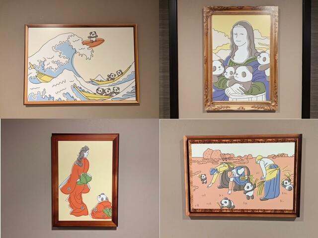 【三井ガーデンホテル上野】パンダフロアの廊下には世界の名画をオマージュしたオリジナルのパンダアートが