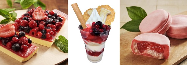 5種のベリー贅沢カタラーナ / カマンベールとイチゴのパフェ / いちごわらび餅