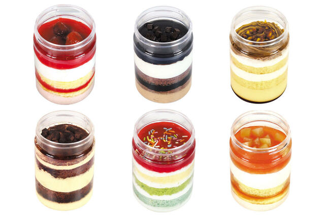 「すくって楽しむCAKE」＜価格：各税込702円＞【「限定ミルキー缶」や「ボトルスイーツ」も販売！体験型ポップアップショップ「ペコちゃんの学校」オープン！】