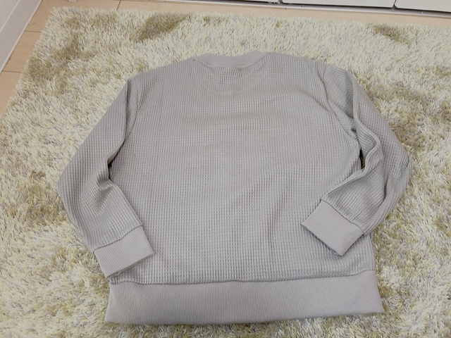 【ワークマン レディースウォームワッフルクルーネック】モコモコし過ぎないのが嬉しい