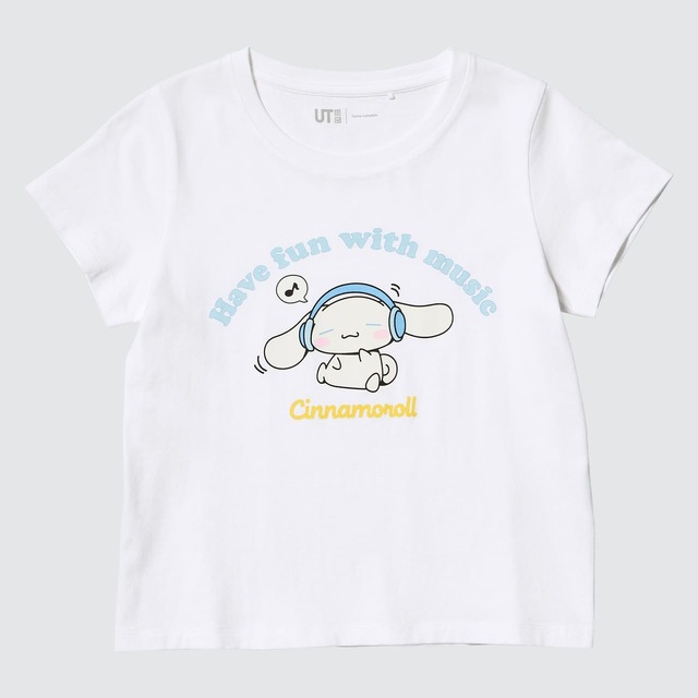 【ユニクロ「GIRLS サンリオキャラクターズ クロップドUT」¥990】シナモロールがかわいいホワイト