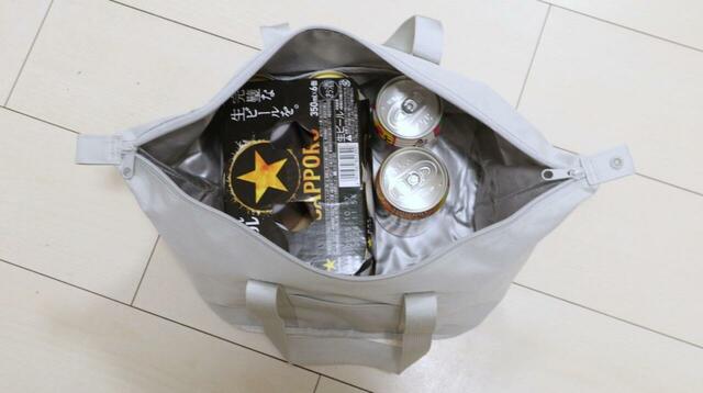 【山崎実業 tower スーパー・コンビニ弁当がそのまま入る 洗えるお弁当バッグ】耐荷重は約5kg。350mL缶を約12本収納できる計算なのでレジャーにもおすすめ♪