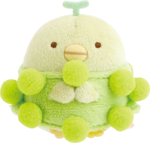 【すみっコぐらし新商品】「てのりぬいぐるみ」1,540円／ぺんぎん？（マスカット）