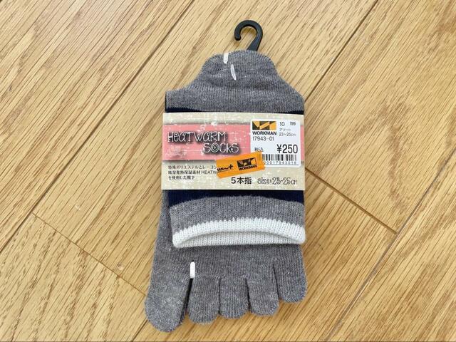 【ワークマン　ヒートウォームソックス　5本指】1足税込250円の低価格が嬉しい！