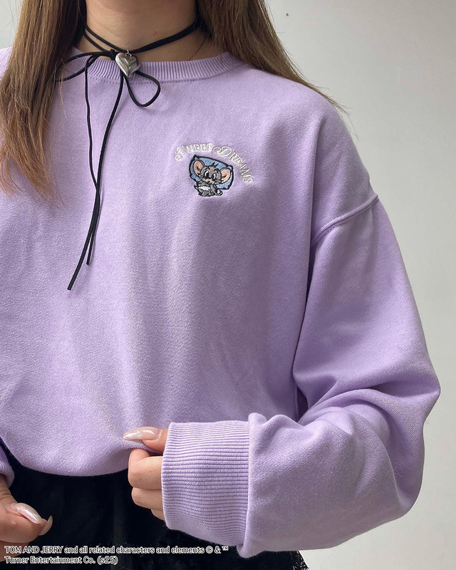【AS KNOW AS plus トムとジェリースウェット】フロントにはタフィーのワンポイント刺繍入り!