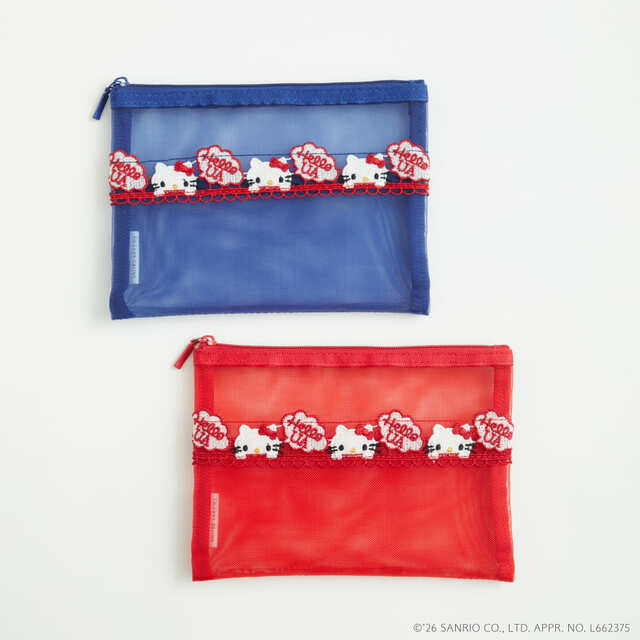 【ハローキティ×近沢レース店×ユナイテッドアローズ】「ポーチ」3,330円／懐かしい70年代をイメージしたハローキティを繊細なレースで表現したミディアムポーチ