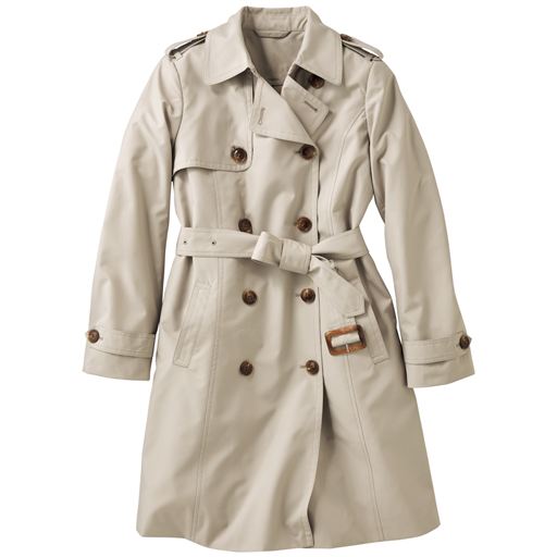 トレンチコート（キルトライナー・ベルト付き）　ベージュグレー
