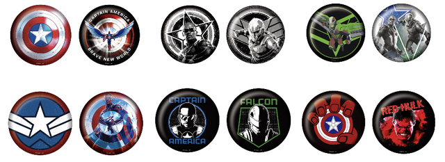 H賞 缶バッジセット|Happy くじ / MARVEL 『キャプテン・アメリカ:ブレイブ・ニュー・ワールド