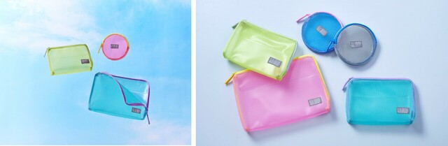 【キングジム】バッグインバッグの新タイプ「フラッティ シアー」Sサイズ：800円（税別）　Mサイズ：1,150円（税別）　Lサイズ：1,450円（税別）