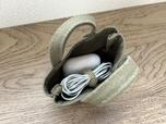 【無印良品 ミニ　帆布　トートバッグ】ワイヤレスイヤホンと有線イヤホンを入れてみました。一つにまとめたことで取り出しやすさが格段にアップ！