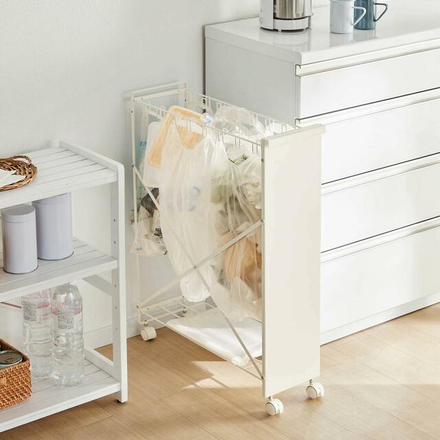 スリムなのに分別もできる　キッチン隙間分別ダストワゴン ｜￥6,990 （税込）