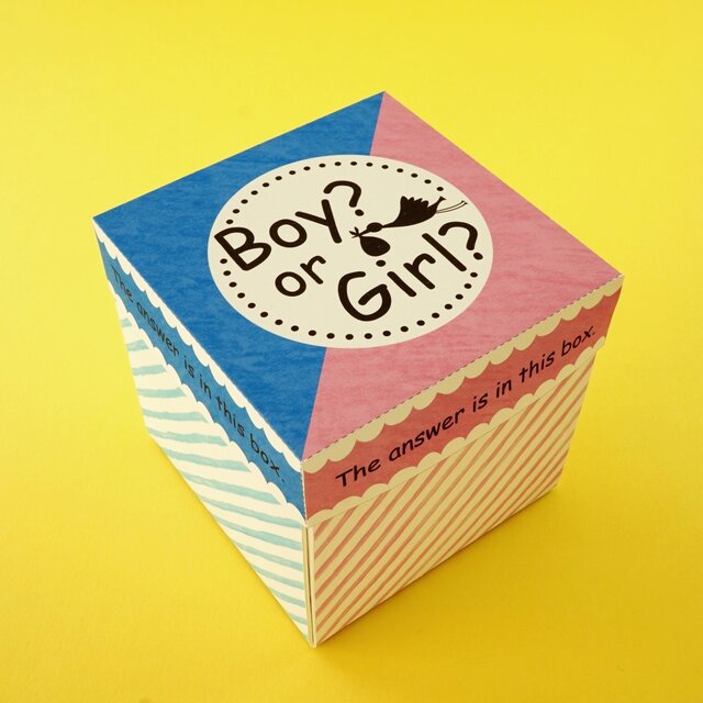 ジェンダーリビールBOX　Boy？ or Girl？と書かれた箱