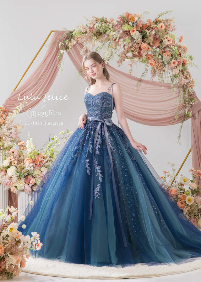 【クラウディア】「Lulu felice（ルル・フェリーチェ）」新作ウェディングドレス｜LU-1020_Bluegreen