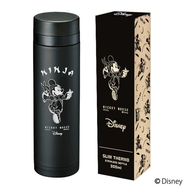 MICKEYデザイン スリムサーモボトル/JUMP 300ml（ブラック）