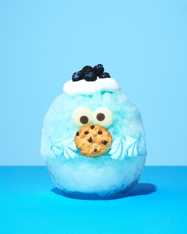 クッキーモンスター(白ぶどう&ヨーグルト) ¥1,480【セサミストリートマーケットのキャラクターかき氷】