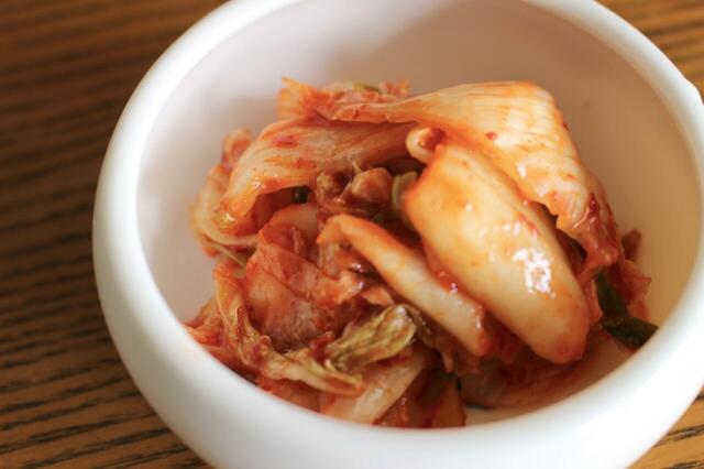 【ロピア 大阪鶴橋 黄さんの白菜キムチ 500g 399円】シンプルな白菜キムチはごはんと一緒に食べたい一品
