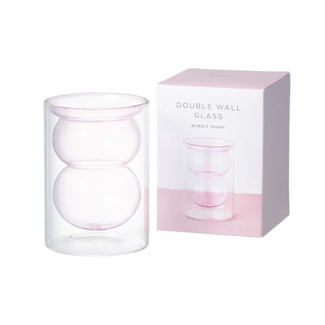 「バブル ダブルウォールグラス」ピンク：1,400円（税込）