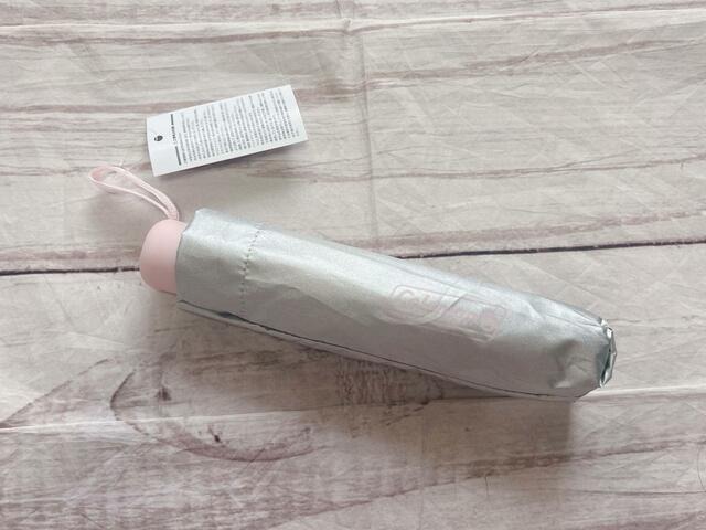 シルバー×ピンクの可愛い折り畳み傘♪