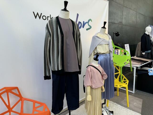 【ワークマン ストライプメッシュカーディガン】ざっくりと編まれたニット素材が特徴。男女兼用で着られます