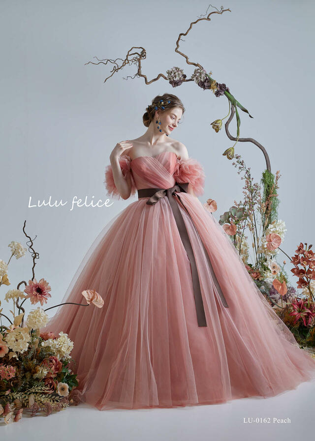 「Lulu felice(ルル・フェリーチェ)」新作ウェディングドレス LU-0162_Peach