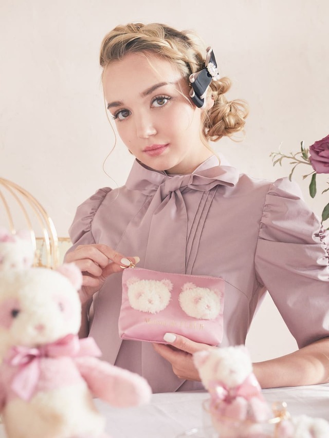 【Maison de FLEUR】「パンダツインズシリーズ」双子パンダミニポーチ（姉妹）　￥4,800