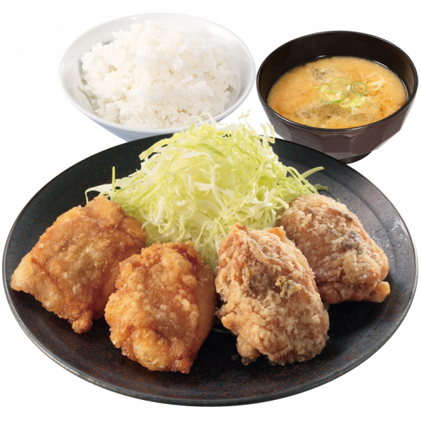 「カリッともも」と「昆布からあげ」の合盛定食 