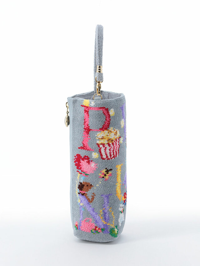 【フェイラー×ピオヌンナル「PIOFUL」】ボトルポーチ(ライトグレー 表)¥11,000(税込) 約20.5×11.5×5.5cm