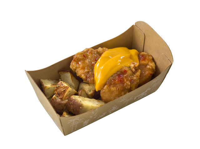 スウィートチリチキン＆ベイクドポテト、チーズソース 550円｜東京ディズニーシー「ハドソンリバー･ハーベスト」｜東京ディズニーリゾート「ディズニー・クリスマス」2019スペシャルメニュー