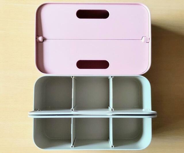 【コストコ　PORTA FOLD 収納キャリーボックス フォールド　3個　1800円】フタは立てれば取っ手に、閉めれば積み重ねられる