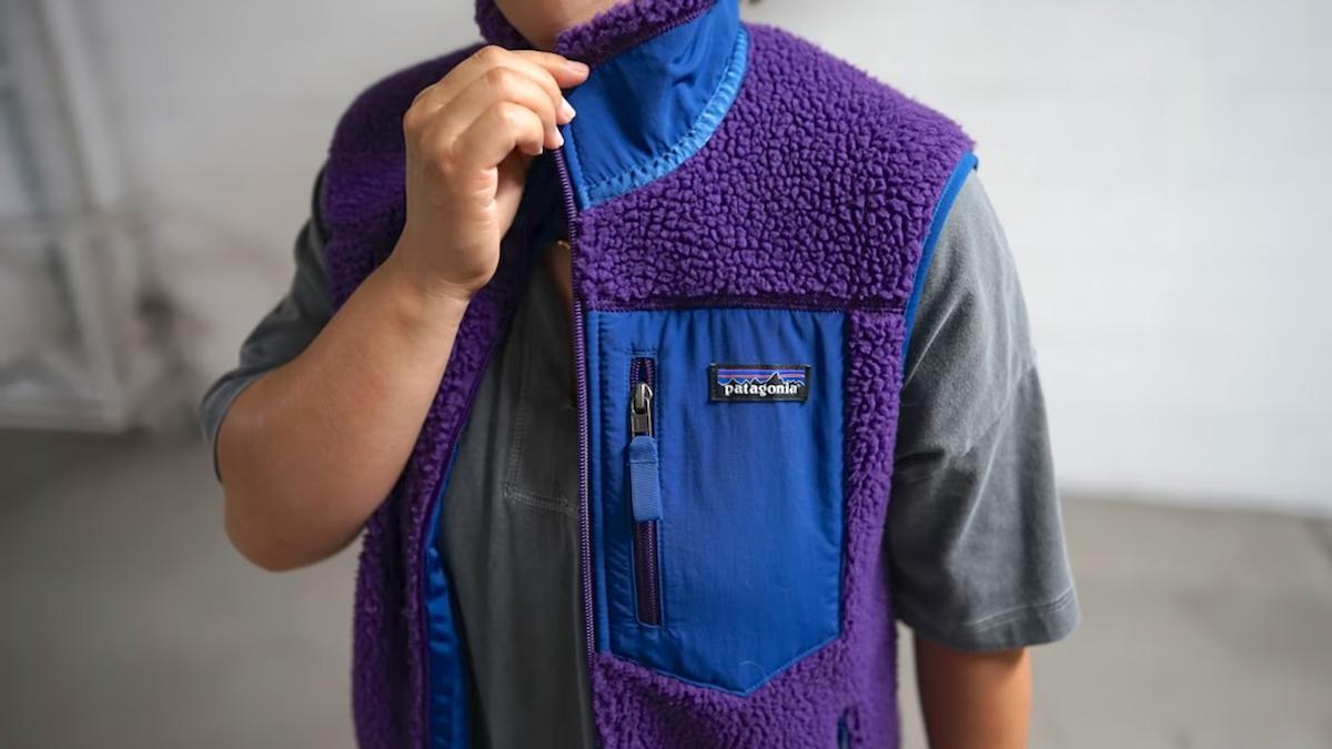 美品　パタゴニア メンズ　フリースベスト L 紫 Patagonia レトロxフリースベスト Lサイズ 状態良好 パタゴニア