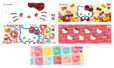 「​​​コラボシート（全5種）イメージ」＜期間：2026年7月29日〜＞【「ハローキティ」と「スシロー」が初コラボ！多数のコラボグッズが登場！シール帳に綴じられるコラボシールにも注目！】