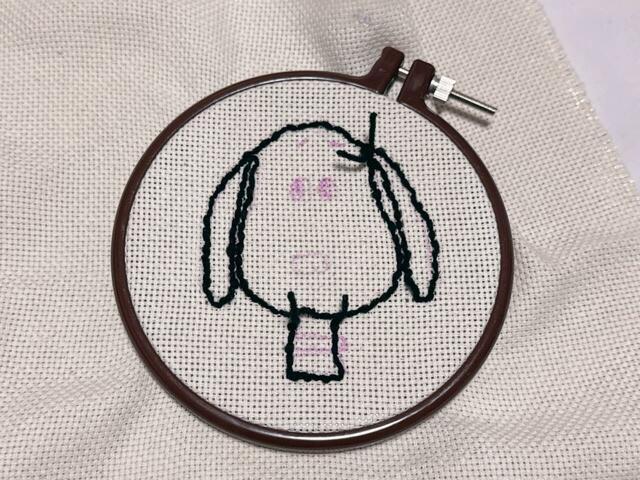 なるべく一筆書きになるように刺していきましょう