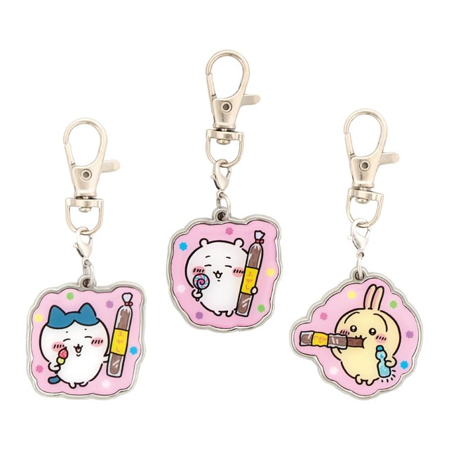 【ちいかわもぐもぐ本舗】「メタルチャームキーホルダー　お菓子」各660円
