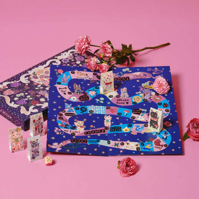 【ナタリーレテ×アフタヌーンティー】パッケージを組み立ててすごろくとしても楽しめるお茶セット