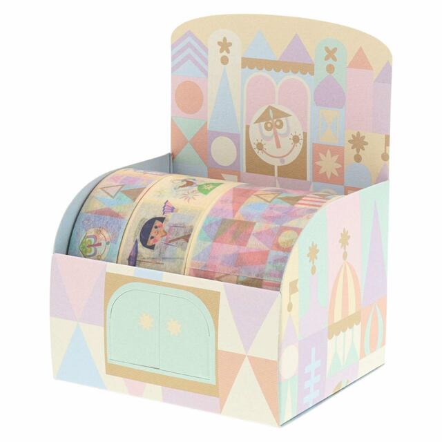 マスキングテープセット 1,200円｜サイズ：（大）幅約3cm（中）幅約2cm（小）幅約1.5cm、3個セット、各5ｍ｜東京ディズニーリゾート パークをモチーフにしたカラフルなグッズ｜発売日：2023年6月15日（木）｜販売店舗：東京ディズニーランド「ホームストア」、東京ディズニーシー「ヴィラ・ドナルド・ホームショップ」