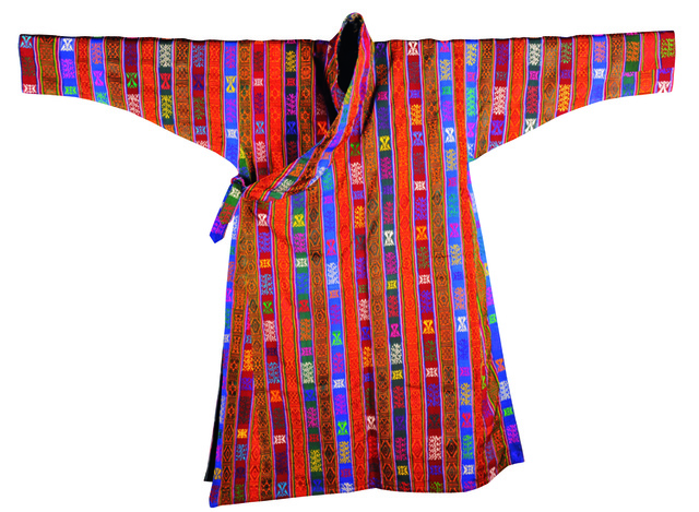 男性用衣装（ゴ） 20 世紀後期 絹 所蔵：ブータン王立織物博物館