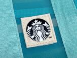 【スターバックス メッシュバッグ スモールグリーン】コットンキャンバス調のワッペンがカジュアルな印象でかわいい♪