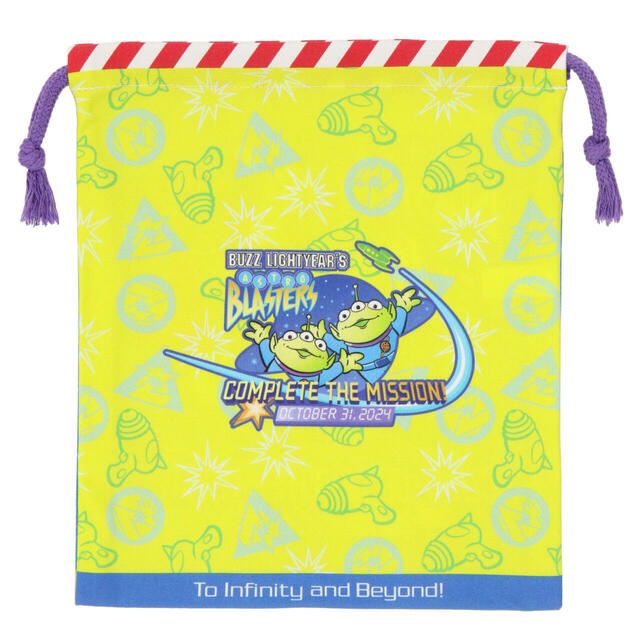 きんちゃく 900円｜東京ディズニーランド「バズ・ライトイヤーのアストロブラスター」グッズ｜販売店舗：東京ディズニーランド「プラネットM」｜発売日：2024年9月19日（木）