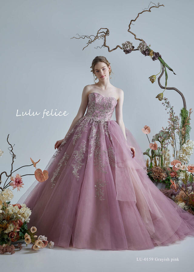 「Lulu felice(ルル・フェリーチェ)」新作ウェディングドレス LU-0159_Grayish pink