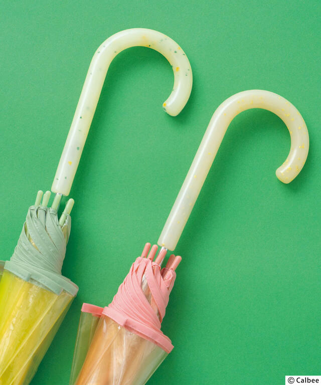 傘の持ち手と石突にはつぶつぶのカラーチップを入れてじゃがりこを再現。【じゃがりこ×Wpc.初コラボ】