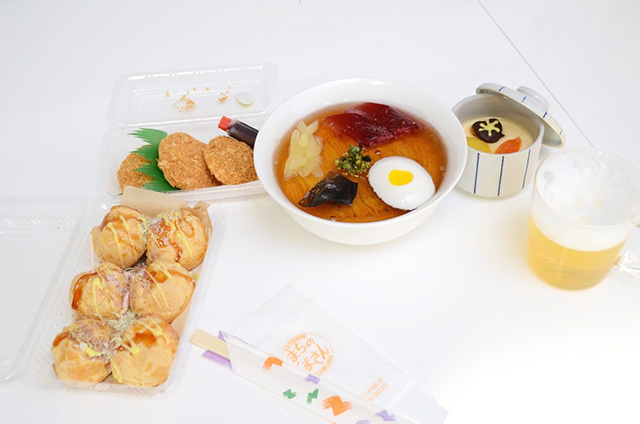 ラーメン、茶碗蒸し、メンチカツ、たこ焼き、ビール。全部スイーツ！
