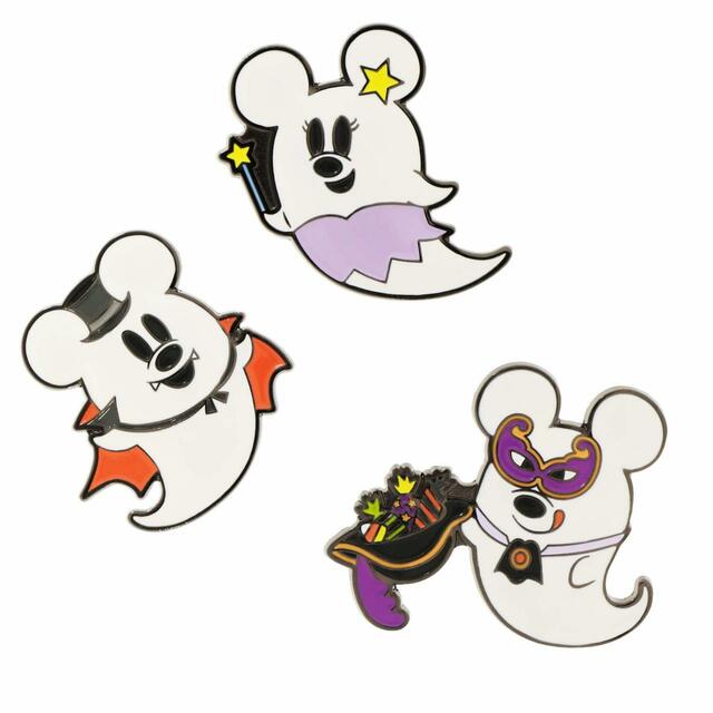 ピンバッジセット 2,400円｜東京ディズニーリゾート「ディズニー・ハロウィーン」2023スペシャルグッズ｜販売店舗：東京ディズニーランド「ディズニー&カンパニー」、東京ディズニーシー「エンポーリオ」