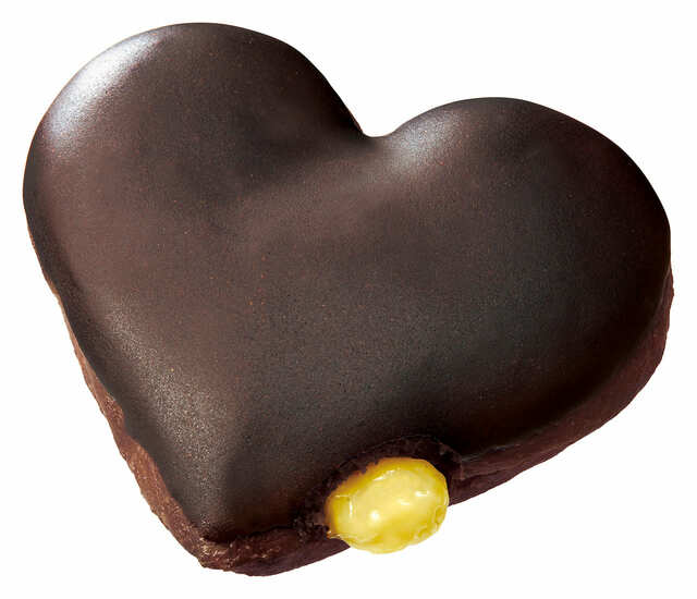 「チョコ＆チョコ カスタード ハート」291 円（イートイン 297 円）