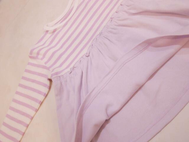 ソフのびドロップショルダーギャザー長袖Ｔシャツ 【ベビー服】｜￥ 990 （税込）