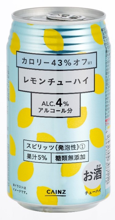 「レモンチューハイ　カロリー43％オフ　350ml」　価格88円/ケース2,080円