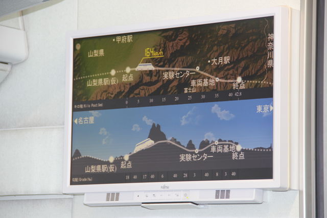 座席前方画面には様々な情報が映し出される